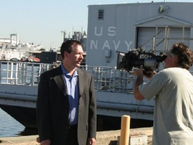 Filming / Interview in Philadelphia Navy Yard for The TV Series &quot;Weird U.S.&quot;, 2005, Sep 28th