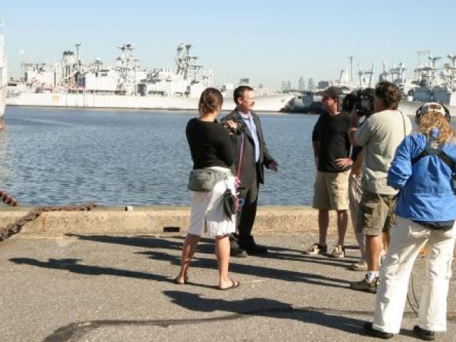 Filming / Interview in Philadelphia Navy Yard for The TV Series &quot;Weird U.S.&quot;, 2005, Sep 28th