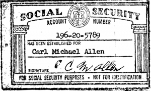 Carl Allen SSN Card