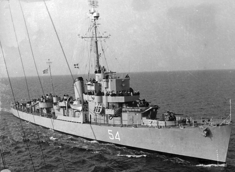 Eldridge Serving in the Greek Navy as the HNS Leon D54, 1960