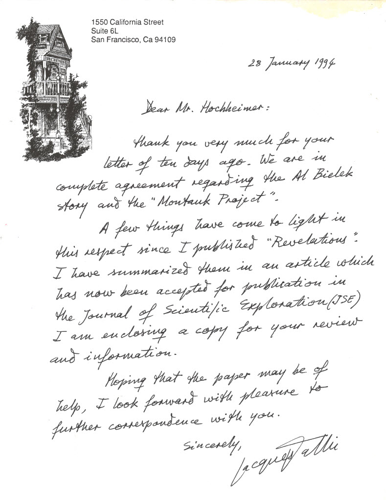 Letter from Jacques Vallée to Me on Jan 28th, 1944