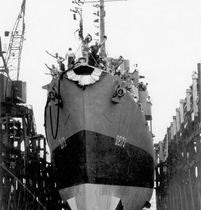 1943, Jul 25th, USS Eldridge Launched from the Federal Shipbuilding & D.D. Co. in Newark, N.J.