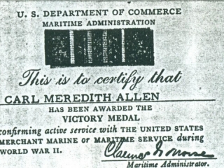 (RG) Victory Medal Awarded To Carl Meredith Allen