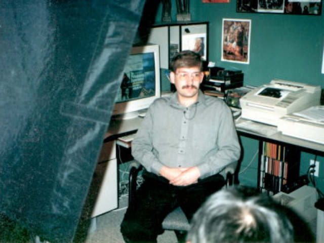 Filming / Interview in my office for TopSpin Creative Corp of Japan, Oct 1998