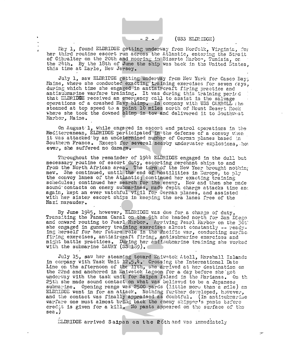 USS Eldridge Microfilm Page 002 - History
