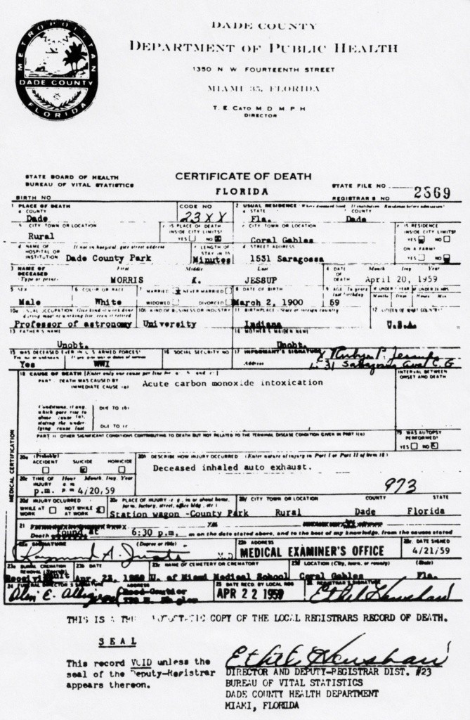 Jessup Death Certificate