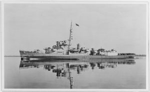 USS Engstrom (DE-50) At Navy Yard, Philadelphia, Pennsylvania, 2 July 1943.