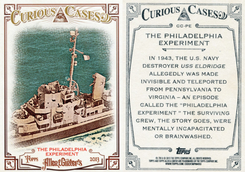 2013 Topps Allen and Ginter's-Curious Cases #CC-PE The Philadelphia Experiment