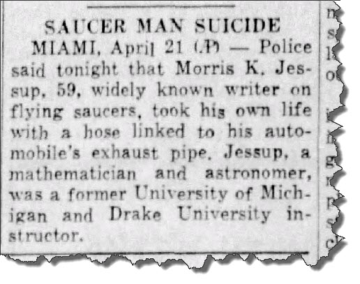 "Saucer Man Suicide" ~ "Fort Myers News-Press" on Wed Apr-22, 1959
