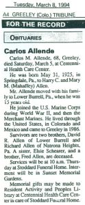 Carl Allen March 8th 1994 (Obituarie)