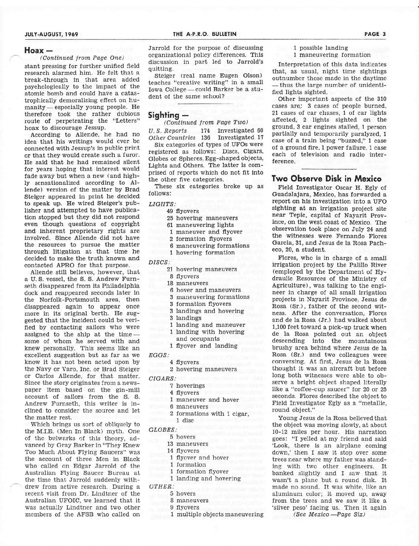 A.P.R.O. Bulletin - July-August, 1969-Page 3