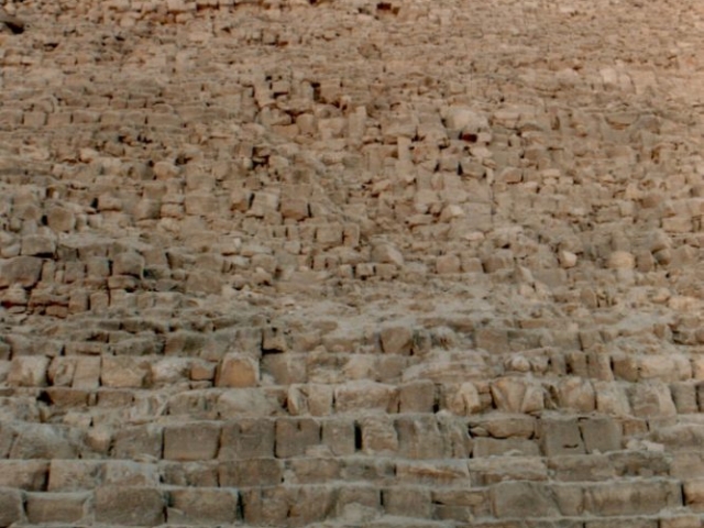 Standing on the Great Pyramid of Khufu, Giza, Cairo