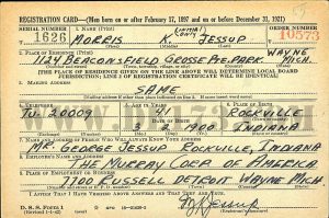 WWII Draft Registration Card - Morris Jessup