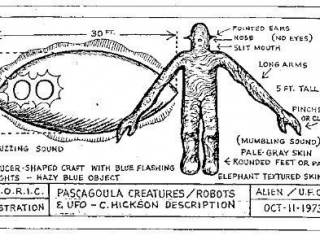 Pascagoula UFO Encounter Drawing