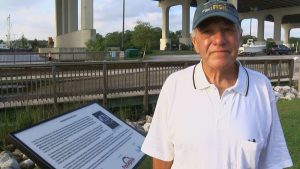 Calvin Parker at the Pascagoula UFO Historical Marker (2019)