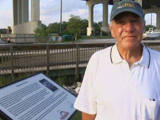 Calvin Parker at the Pascagoula UFO Historical Marker (2019)