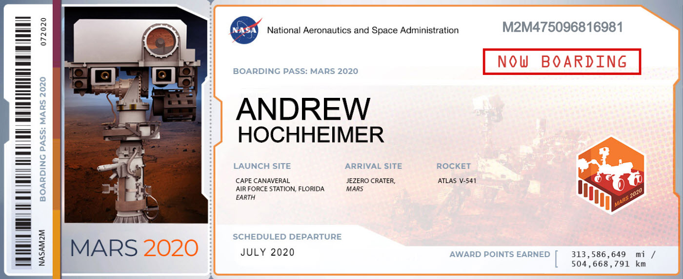 Mars 2020 Andrew Hochheimer