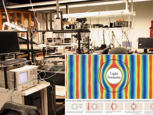 Filming for the History Channel in a Laser Physics Lab where we were shown experiments with Metamaterials to create invisibility.