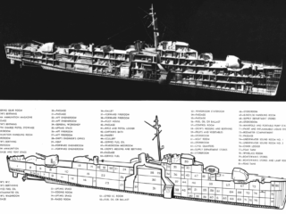 Diagram of a US Navy WWII Destroyer Escort