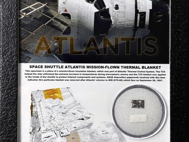 Space Shuttle Atlantis STS-86 Mission Flown Thermal Blanket Sample