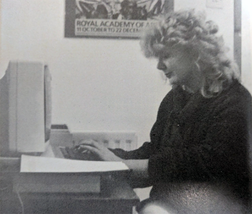 Early 1988 Deb using the BBC Micro in the Cottage