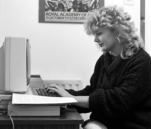 1988-Deb using the BBC Micro in the Cottage (Enhanced)